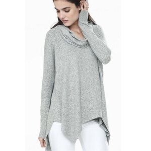 Express Gray Asymmetrical Loose Hem Sweater